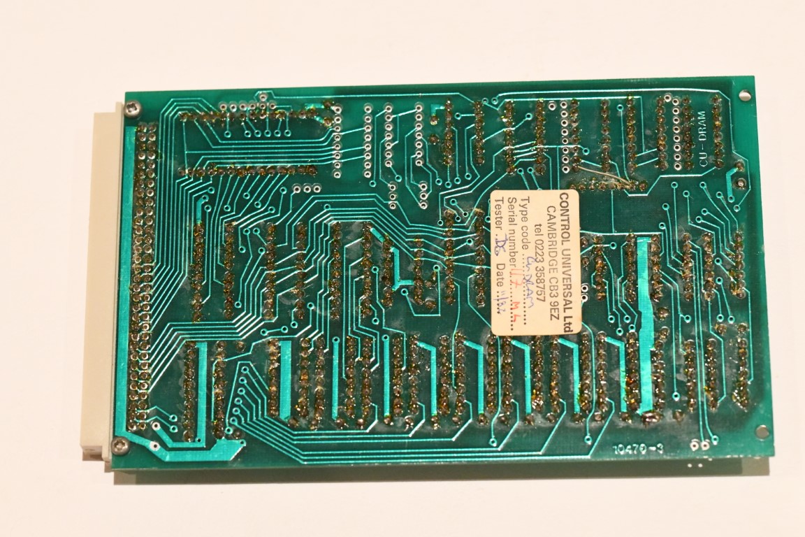 solder side of the CU_DRAM board, photo from Alan Bain