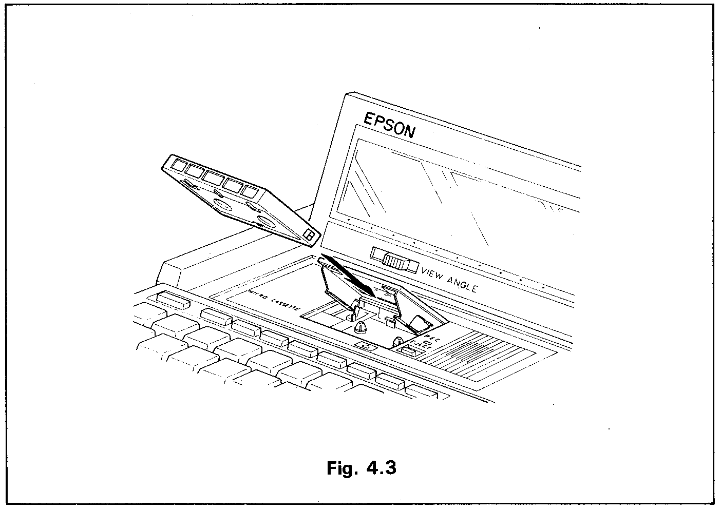 Fig. 4.3 - Inserting a microcassette