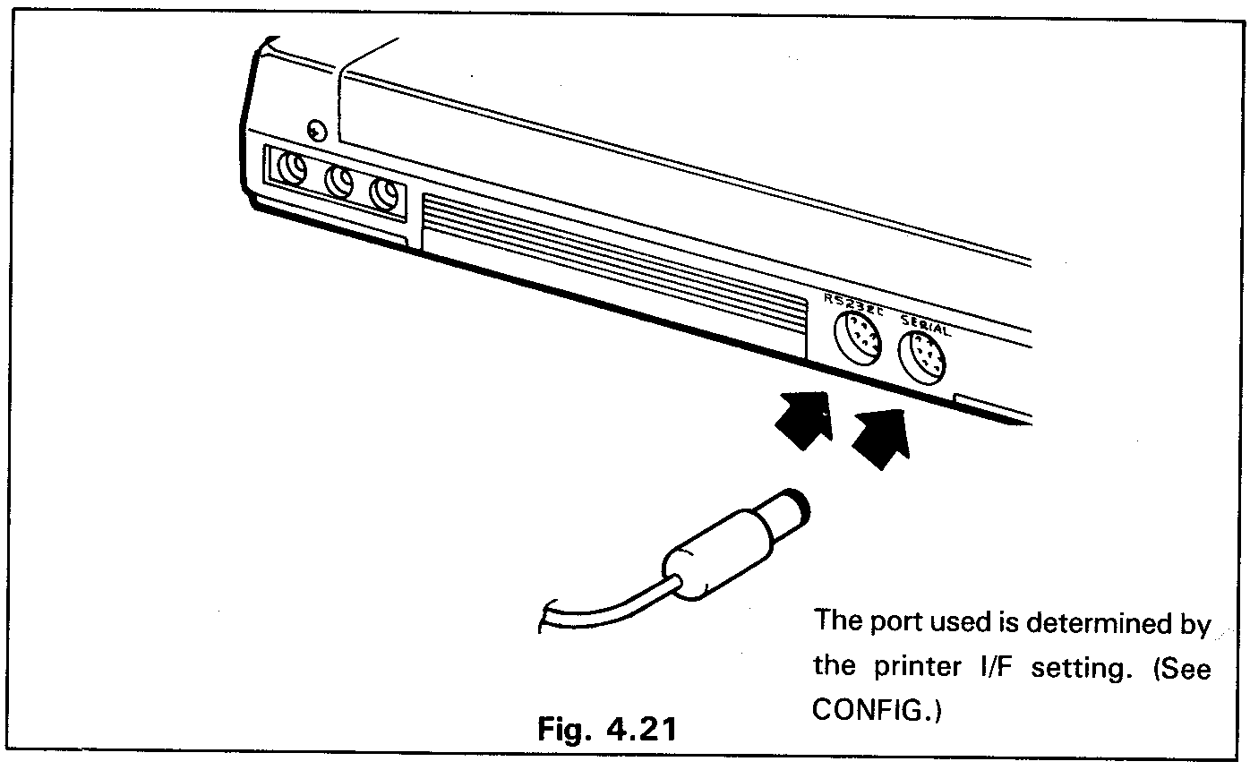 Fig. 4.21 - Connection a serial printer