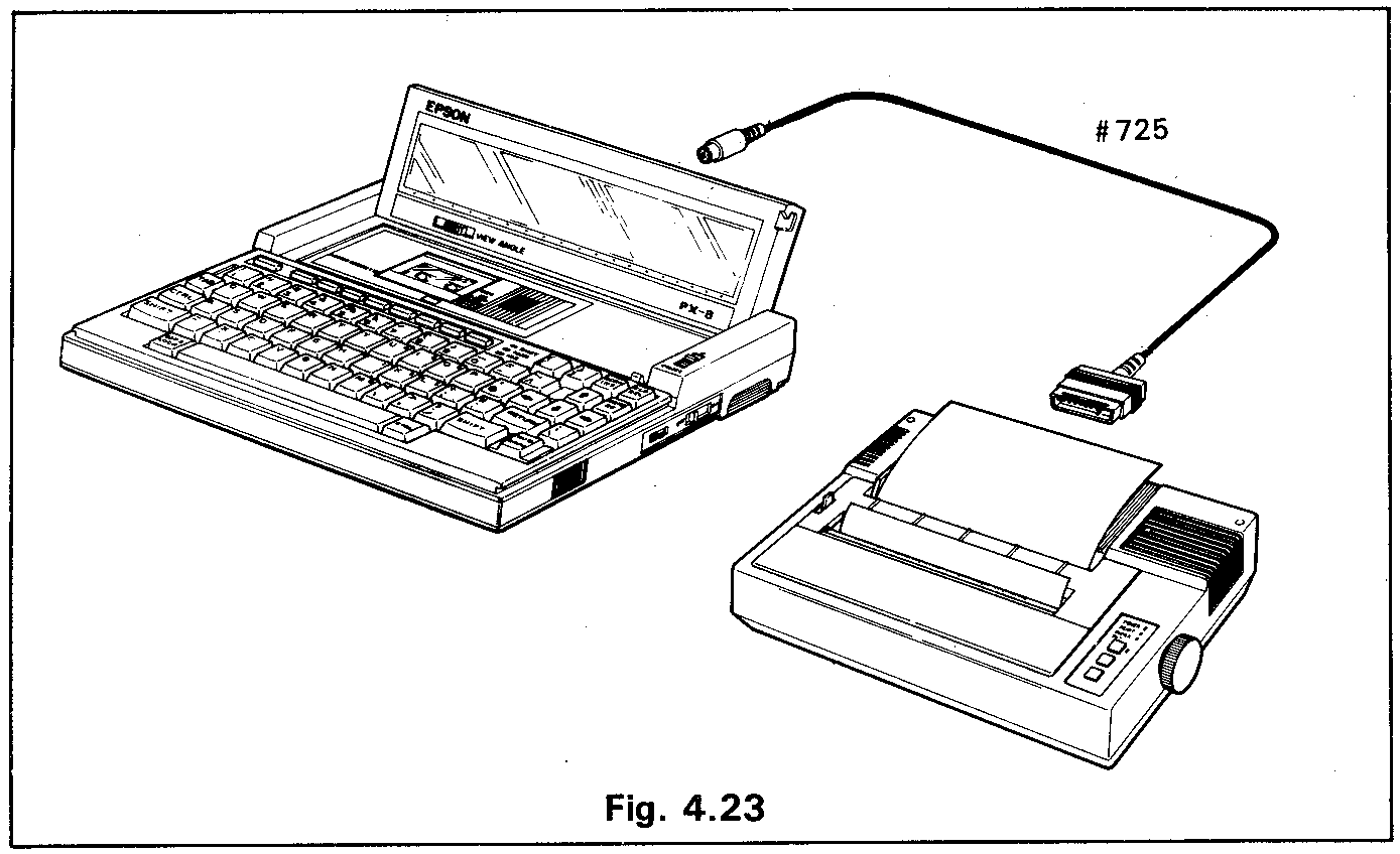 Fig. 4.21 - Connection an MX, RX or FX printer
