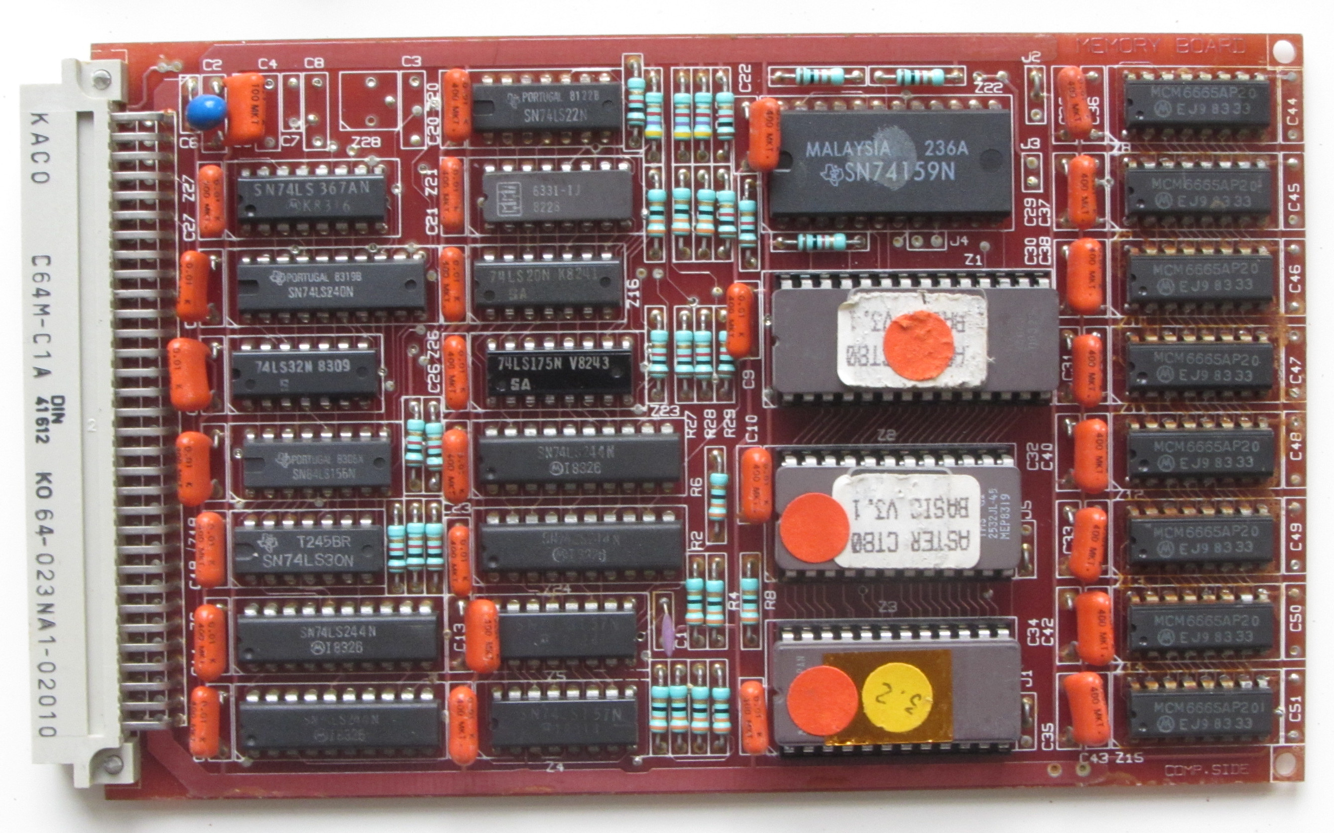 Eurocard RAM (64kbyte) and ROM (14kbyte, 8+4+2) board