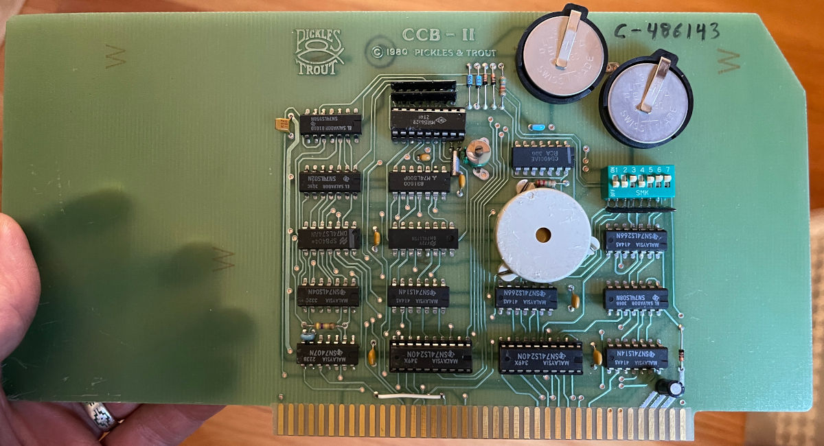 Real Time Clock card for the Model II bus